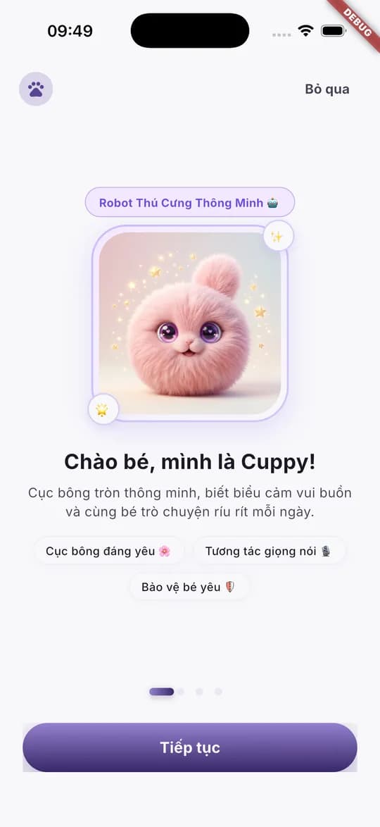 Màn hình giới thiệu Cuppy