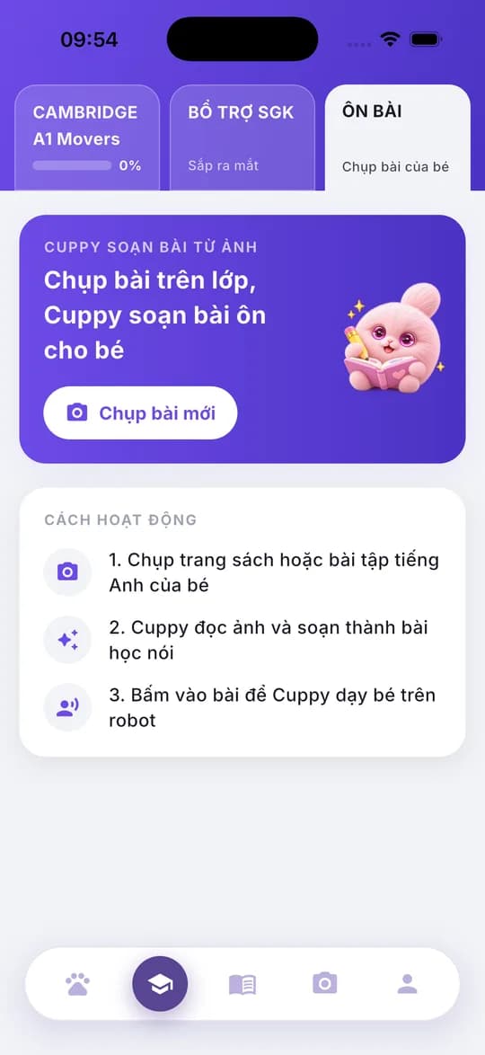Mục Ôn bài – chụp bài của bé