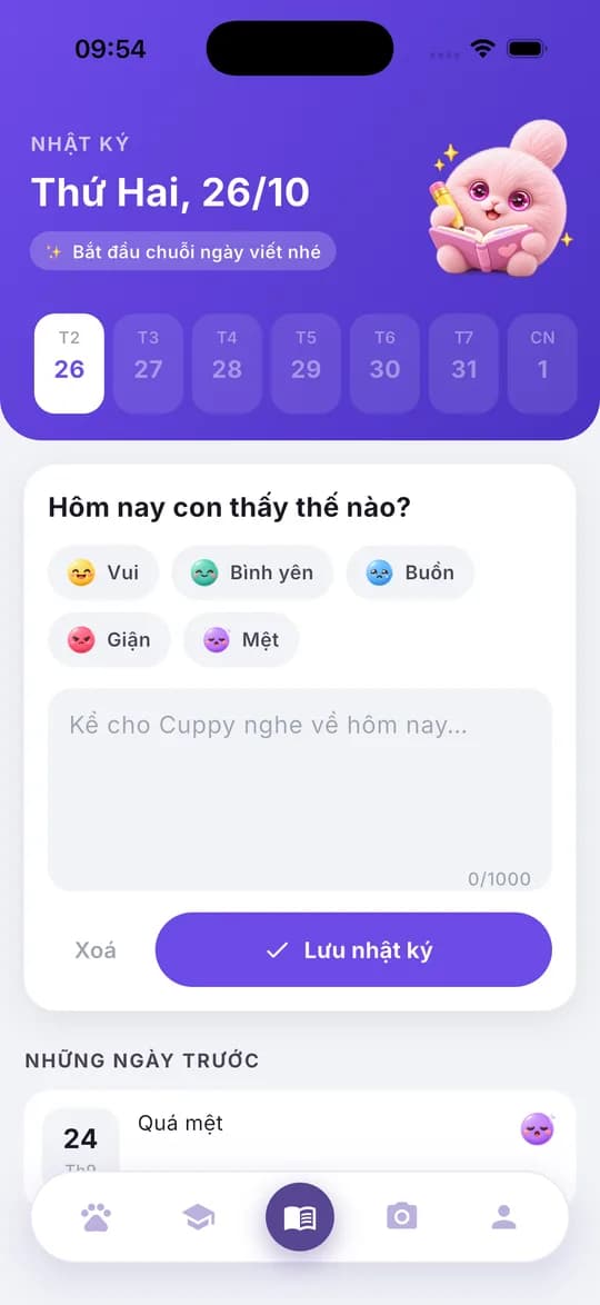 Tab Nhật ký
